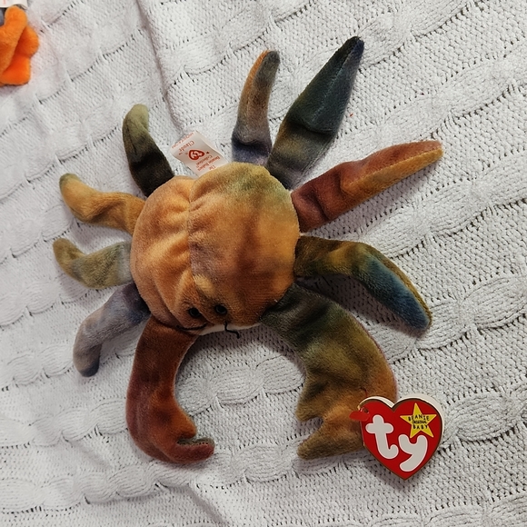 🕸Vintage Ty Beanie Baby Original Claude Tie Dye Crab 1996 P.E. Pellets - Picture 2 of 10